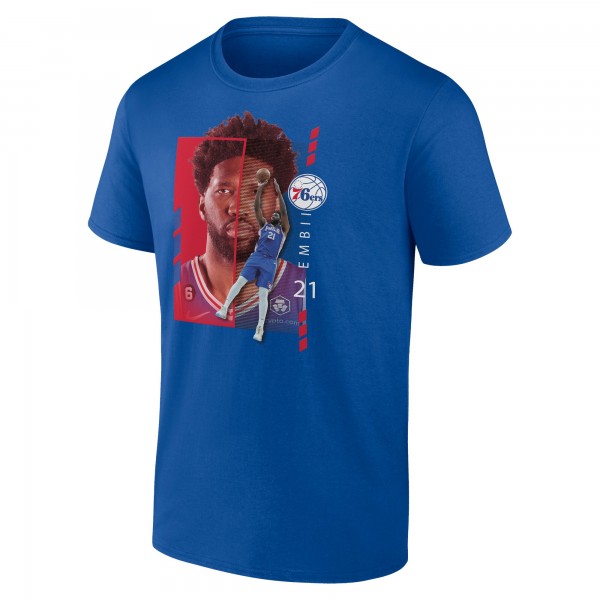 Футболка Joel Embiid Philadelphia 76ers Player Name & Number Jump Pass - Royal