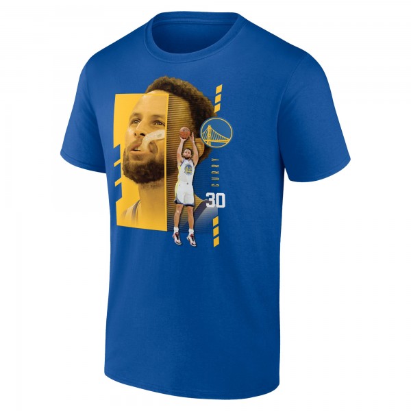 Golden State Warriors Stephen Curry Royal Player Name & Number Jump Pass T-shirt