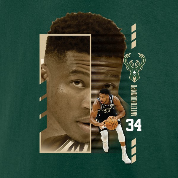 Футболка Giannis Antetokounmpo Milwaukee Bucks Jump Pass - Green