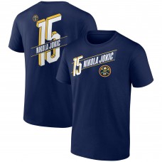 Denver Nuggets Nikola Jokic Navy Full-Court Press Name & Number T-Shirt