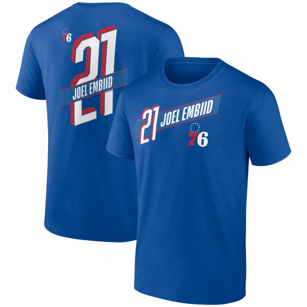 Philadelphia 76ers Joel Embiid Royal Full-Court Press Name & Number T-Shirt