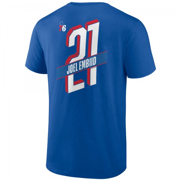 Philadelphia 76ers Joel Embiid Royal Full-Court Press Name & Number T-Shirt