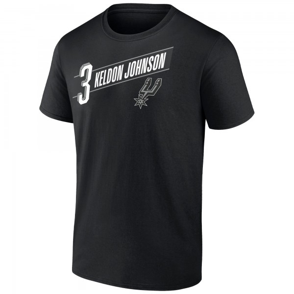 Футболка Keldon Johnson San Antonio Spurs Full-Court Press Name & Number - Black