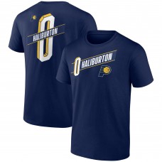 Футболка Tyrese Haliburton Indiana Pacers Full-Court Press Name & Number - Navy