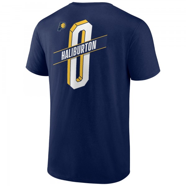 Футболка Tyrese Haliburton Indiana Pacers Full-Court Press Name & Number - Navy