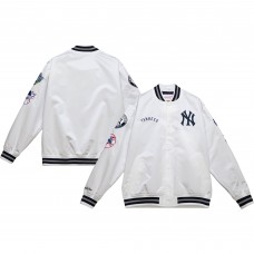 Куртка на кнопках New York Yankees Mitchell & Ness City Collection Satin Varsity - White