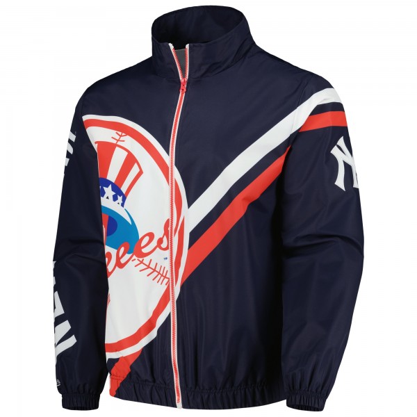 Кофта на молнии New York Yankees Mitchell & Ness Exploded Logo Warm Up - Navy