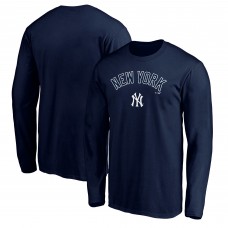 New York Yankees Navy Team Lock Up Wordmark Long Sleeve T-Shirt