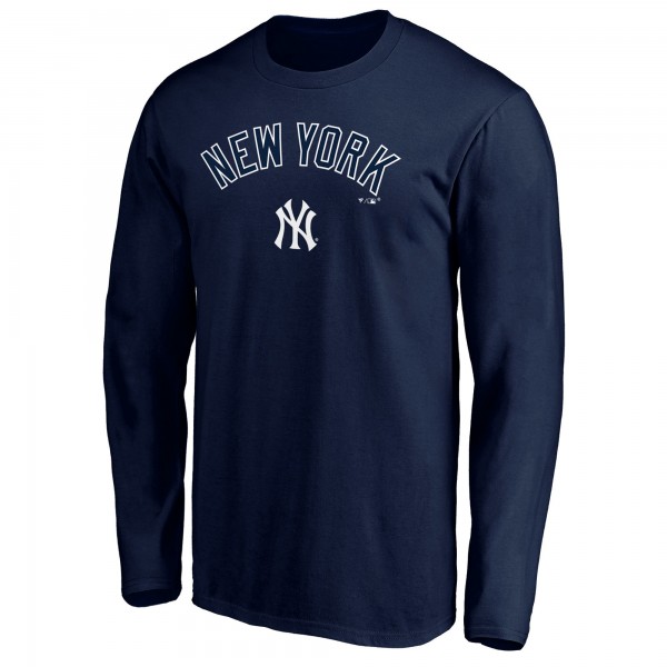 New York Yankees Navy Team Lock Up Wordmark Long Sleeve T-Shirt