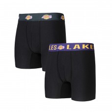 Los Angeles Lakers Concepts Sport Breakthrough 2-Pack Boxer Briefs - Black