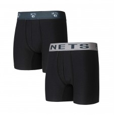Две пары трусов Brooklyn Nets Concepts Sport Breakthrough - Black