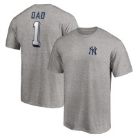 New York Yankees Heather Gray Number One Dad T-Shirt