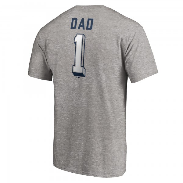 New York Yankees Heather Gray Number One Dad T-Shirt