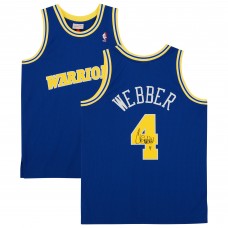 Игровая джерси Chris Webber Golden State Warriors Autographed Fanatics Authentic Royal 1993-94 Mitchell & Ness Swingman