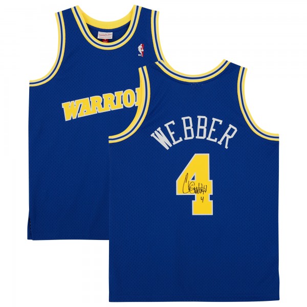 Игровая джерси Chris Webber Golden State Warriors Autographed Fanatics Authentic Royal 1993-94 Mitchell & Ness Swingman