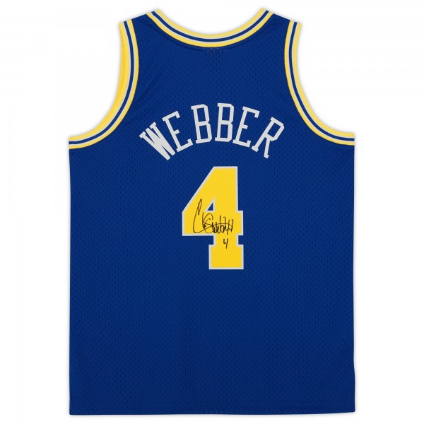 Игровая джерси Chris Webber Golden State Warriors Autographed Fanatics Authentic Royal 1993-94 Mitchell & Ness Swingman