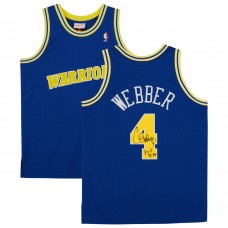 Игровая джерси Chris Webber Golden State Warriors Autographed Fanatics Authentic Royal 1993-94 Mitchell & Ness Swingman with 92-93 ROY Inscription