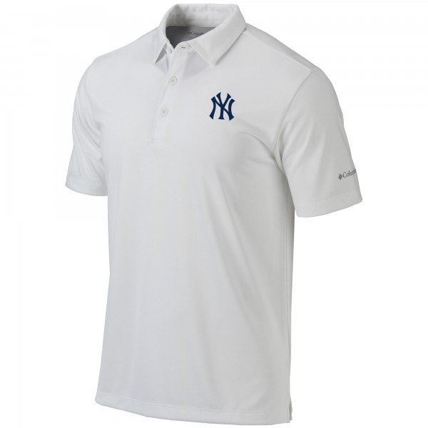 New York Yankees Columbia White Omni-Wick Drive Polo