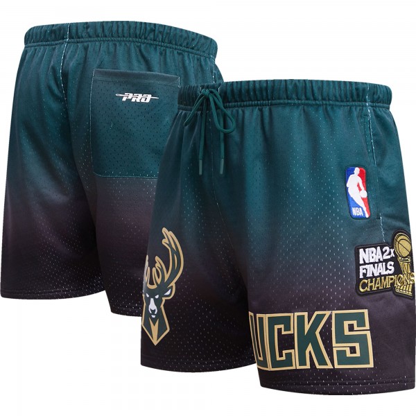 Шорты Milwaukee Bucks Pro Standard Ombre Mesh - Black/Hunter Green