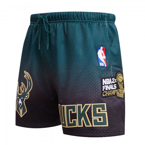 Шорты Milwaukee Bucks Pro Standard Ombre Mesh - Black/Hunter Green