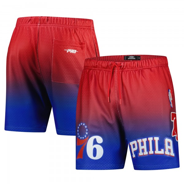 Philadelphia 76ers Pro Standard Royal/Red Ombre Mesh Shorts