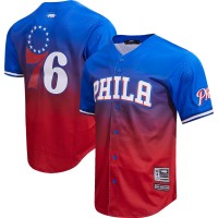 Рубашка с коротким рукавом Philadelphia 76ers Pro Standard Ombre Mesh - Royal/Red