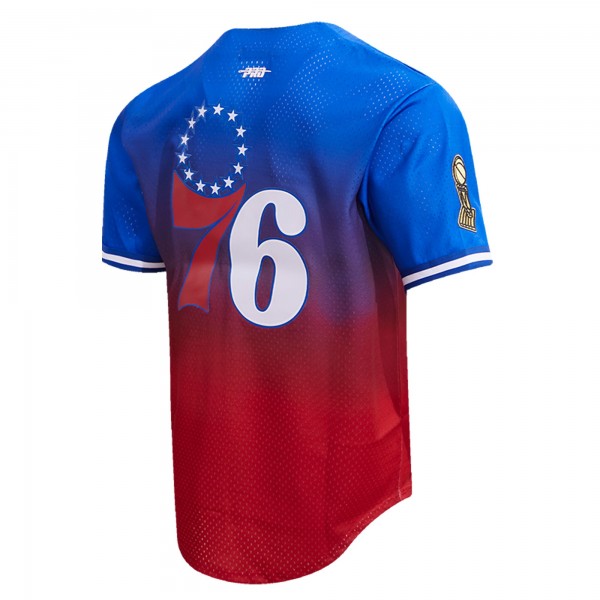Рубашка с коротким рукавом Philadelphia 76ers Pro Standard Ombre Mesh - Royal/Red