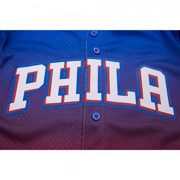 Рубашка с коротким рукавом Philadelphia 76ers Pro Standard Ombre Mesh - Royal/Red