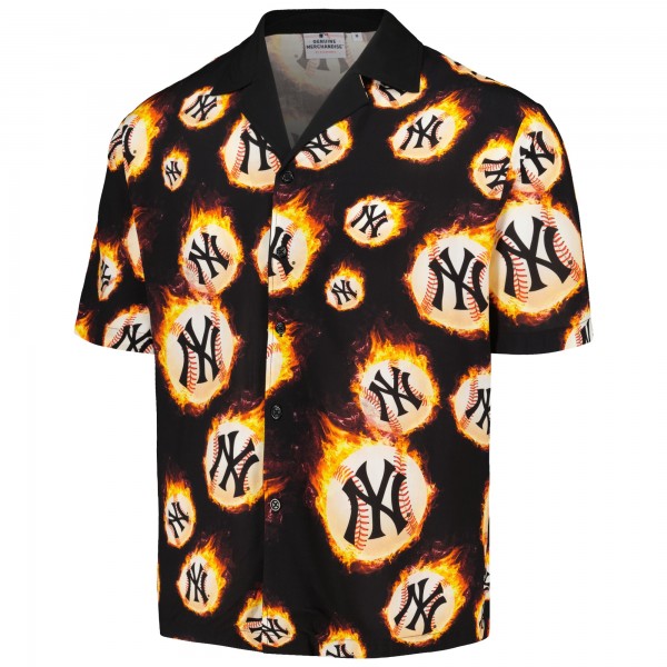 Рубашка с коротким рукавом New York Yankees PLEASURES Black Flame Fireball