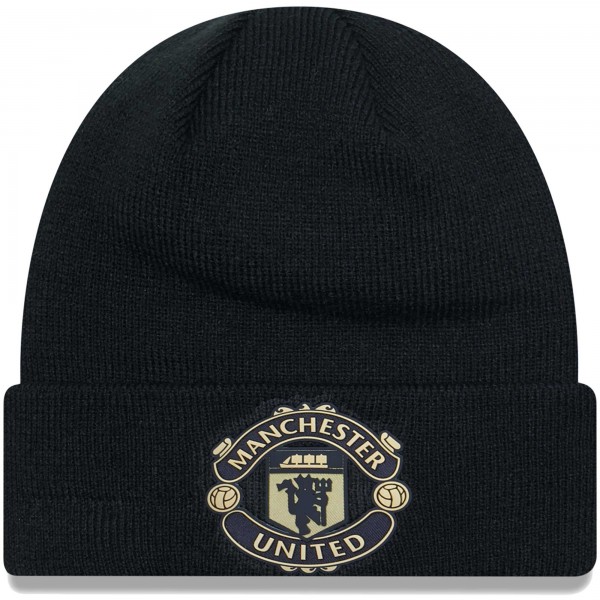 Шапка Manchester United New Era Black & Gold Pack Cuffed Knit - Black