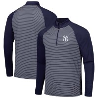 Кофта на короткой молнии New York Yankees Levelwear Navy Charter Striped Raglan