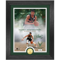 Milwaukee Bucks Giannis Antetokounmpo Highland Mint NBA Legends 13 x 16 Bronze Coin Photo Mint