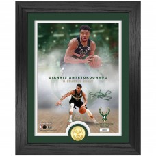 Milwaukee Bucks Giannis Antetokounmpo Highland Mint NBA Legends 13 x 16 Bronze Coin Photo Mint