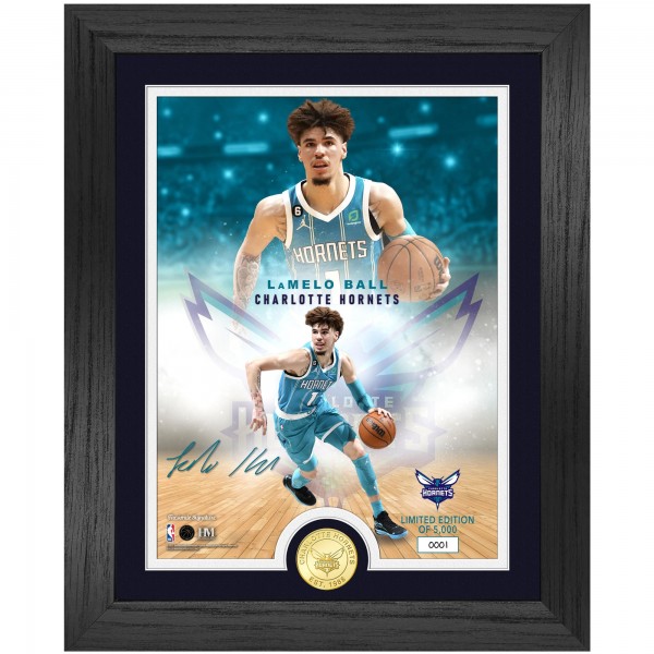 Charlotte Hornets LaMelo Ball Highland Mint NBA Player 13 x 16 Bronze Coin Photo Mint