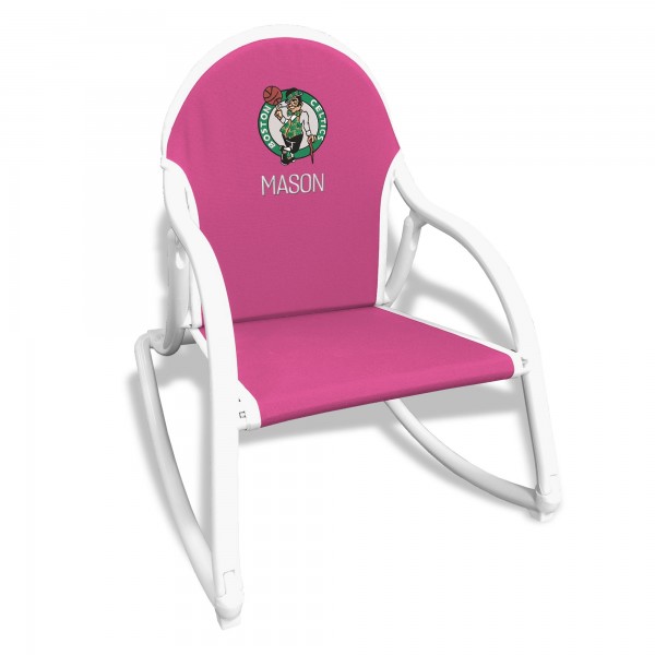 Childrens Boston Celtics Pink Personalized Rocking Chair