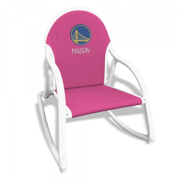 Childrens Golden State Warriors Pink Personalized Rocking Chair