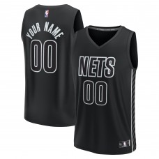 Именная игровая джерси Youth Brooklyn Nets Black Fast Break Replica - Statement Edition