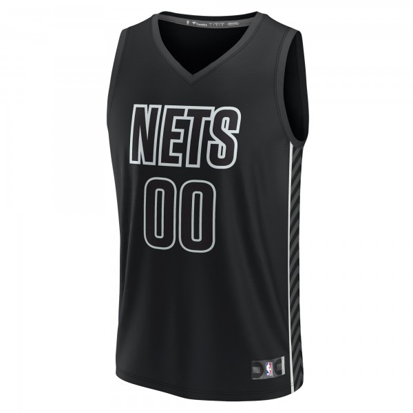 Именная игровая джерси Youth Brooklyn Nets Black Fast Break Replica - Statement Edition
