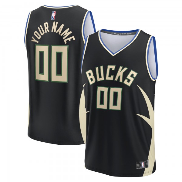 Игровая форма  Milwaukee Bucks Youth Fast Break Custom - Black - Statement Edition