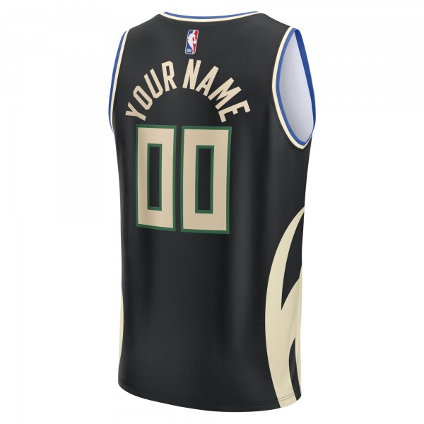 Игровая форма  Milwaukee Bucks Youth Fast Break Custom - Black - Statement Edition