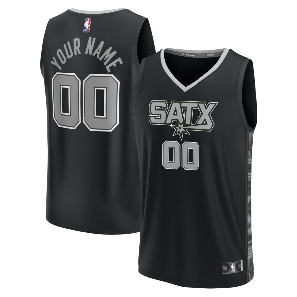 Подростковая Именная джерси San Antonio Spurs Fanatics Black Fast Break Replica - Statement Edition