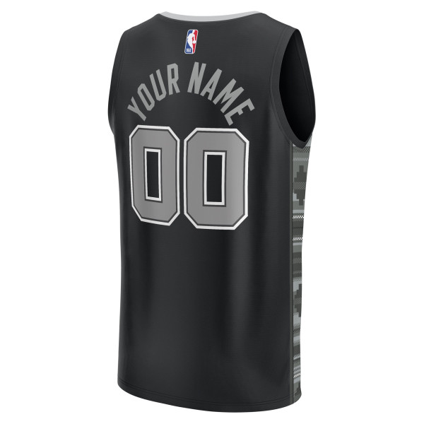 Подростковая Именная джерси San Antonio Spurs Fanatics Black Fast Break Replica - Statement Edition