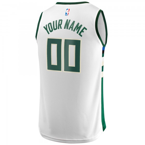 Игровая форма  Milwaukee Bucks Unisex Fast Break Custom - White - Association Edition