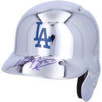 Mookie Betts Los Angeles Dodgers Autographed Fanatics Authentic Rawlings Chrome Mini Batting Helmet - Signed in Blue Ink