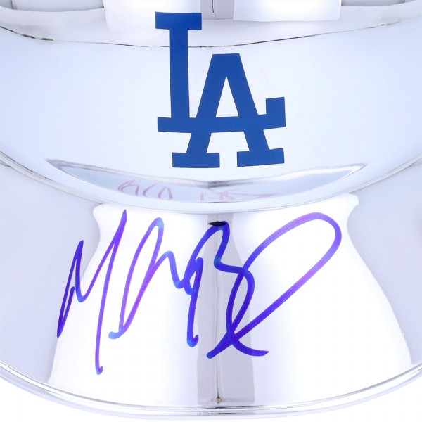 Mookie Betts Los Angeles Dodgers Autographed Fanatics Authentic Rawlings Chrome Mini Batting Helmet - Signed in Blue Ink