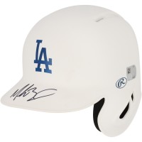 Mookie Betts Los Angeles Dodgers Autographed Fanatics Authentic Rawlings White Matte Mini Batting Helmet