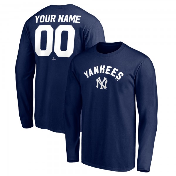New York Yankees Navy Personalized Cooperstown Collection Winning Streak Long Sleeve T-Shirt