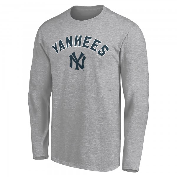 New York Yankees Gray Personalized Cooperstown Collection Alternate Winning Streak Long Sleeve T-Shirt