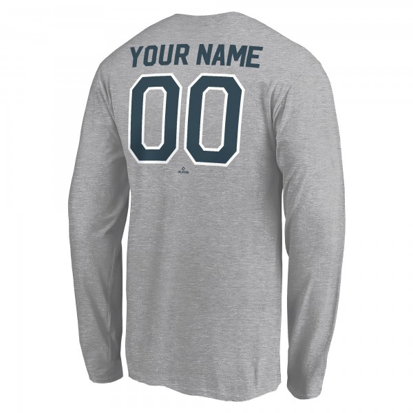 New York Yankees Gray Personalized Cooperstown Collection Alternate Winning Streak Long Sleeve T-Shirt