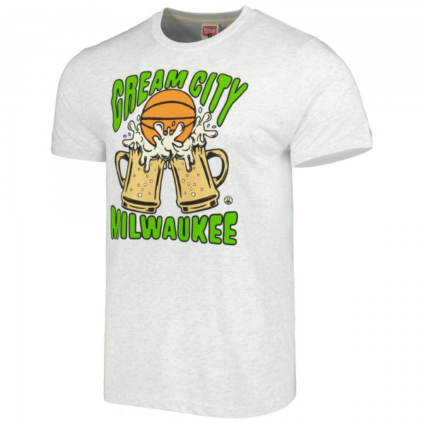 Футболка Milwaukee Bucks Homage Unisex Hometown Hyper Local Tri-Blend - Ash